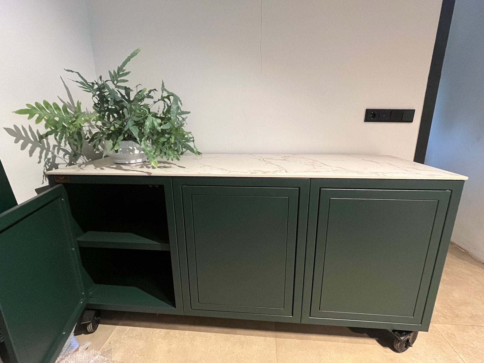 Buitenkeuken met Dekton werkblad - Gegalvaniseerd staal, Ophalen of Verzenden, Nieuw, Gas, Vrijstaand