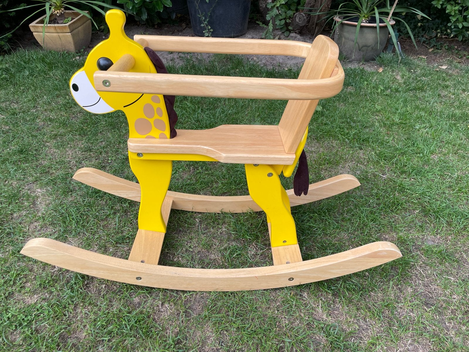 Houten hobbelpaard Giraffe - Zo goed als nieuw, Ophalen, Zo goed als nieuw, Jongen of Meisje