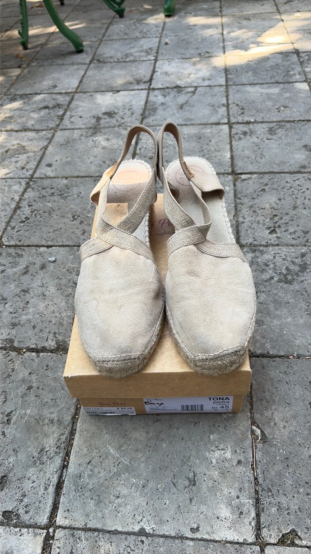 Toni Pons beige slingbacks maat 45, Beige, Ophalen of Verzenden, Espadrilles of Moccasins, Gedragen