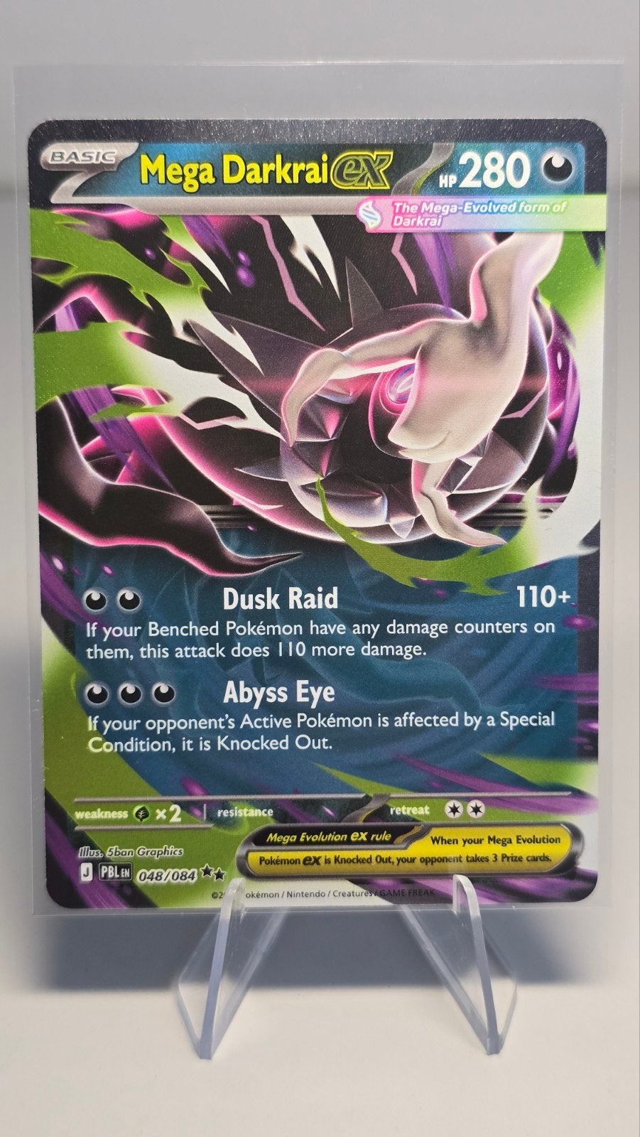 Mega Darkrai EX Pokémon Kaart - POKÉMON TCG, Hobby en Vrije tijd, Ophalen of Verzenden, Zo goed als nieuw, Losse kaart, Foil