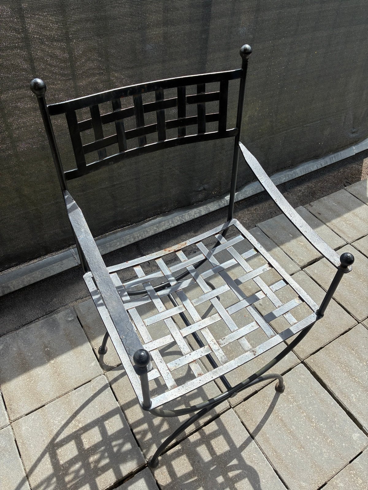 6st - Metalen tuinstoel - Vintage look, Ophalen, Gebruikt, Metaal