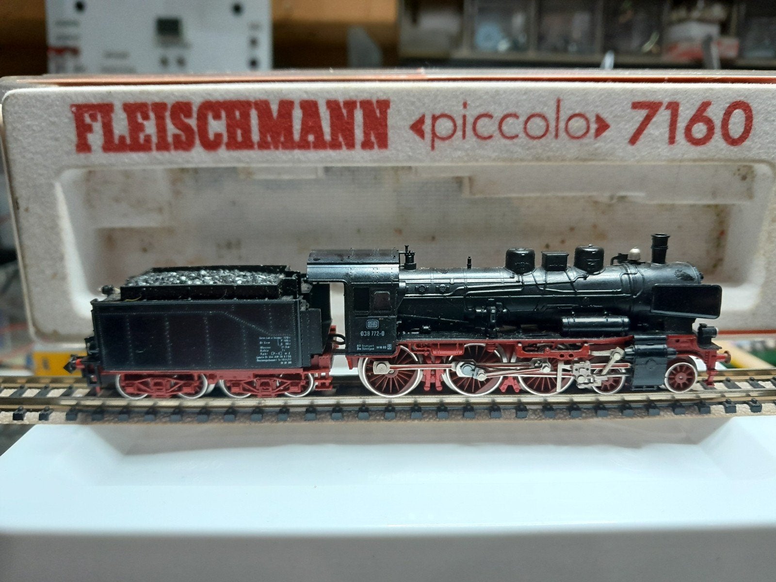 Fleischmann piccolo 7160 BR038 stoomlocomotief, Hobby en Vrije tijd, Modeltreinen | N-Spoor, Gebruikt, Fleischmann, Ophalen of Verzenden
