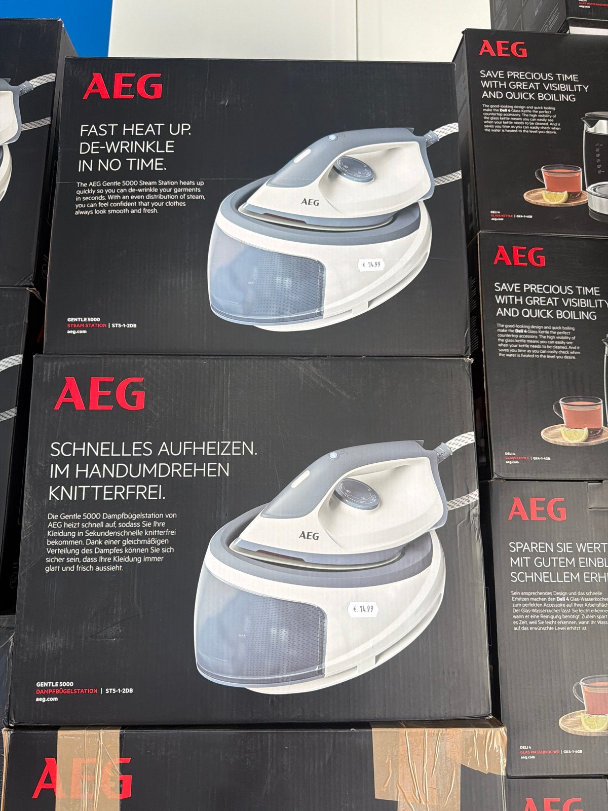 AEG Gentle 5000 Stoomstrijkijzer - Snel en Kreukvrij, Ophalen of Verzenden, Nieuw, Strijkijzer met snoer