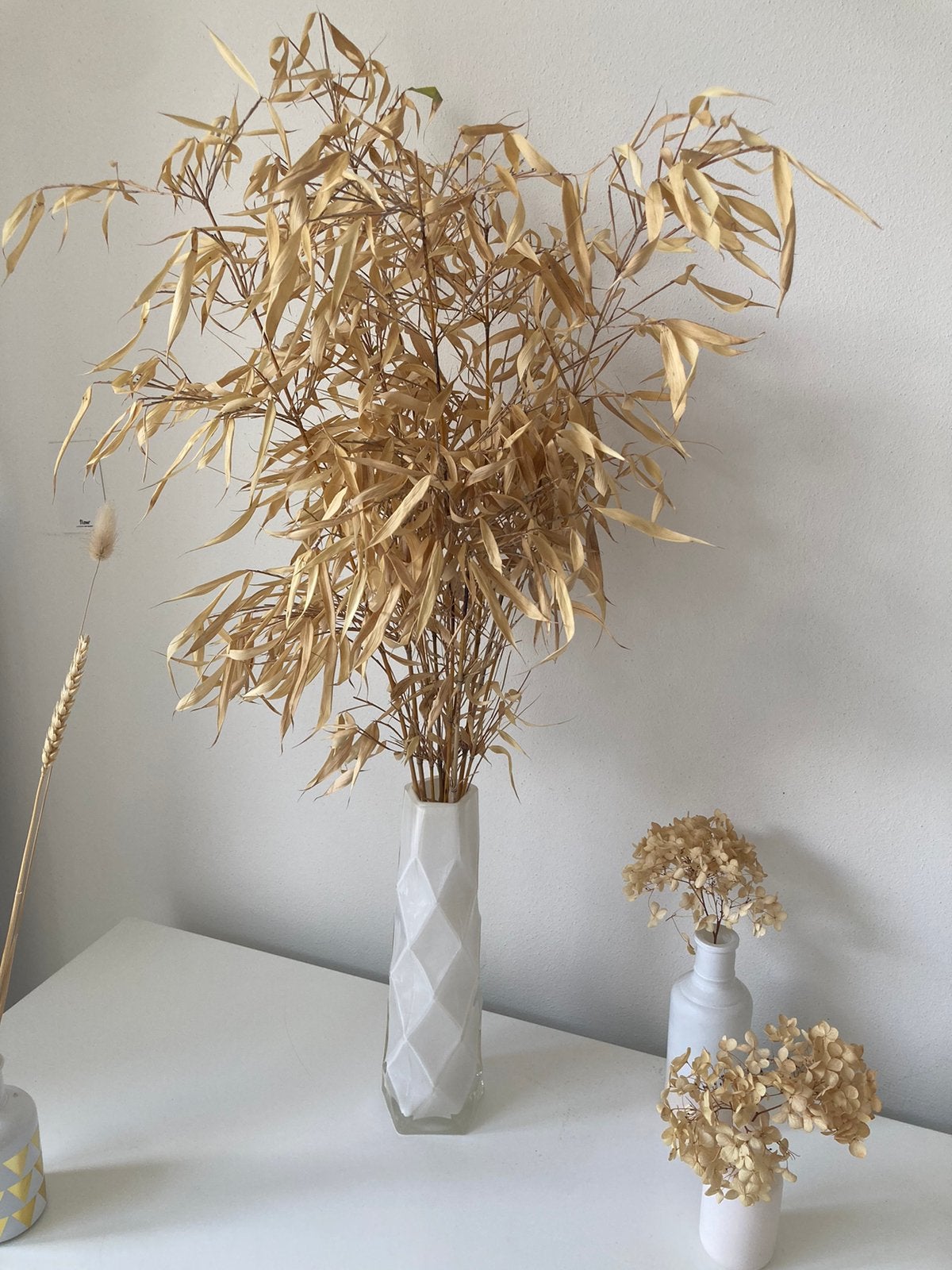 Zomers droogboeket Bamboe boho chique droogbloemen, Huis en Inrichting, Woonaccessoires | Droogbloemen, Ophalen, Zo goed als nieuw