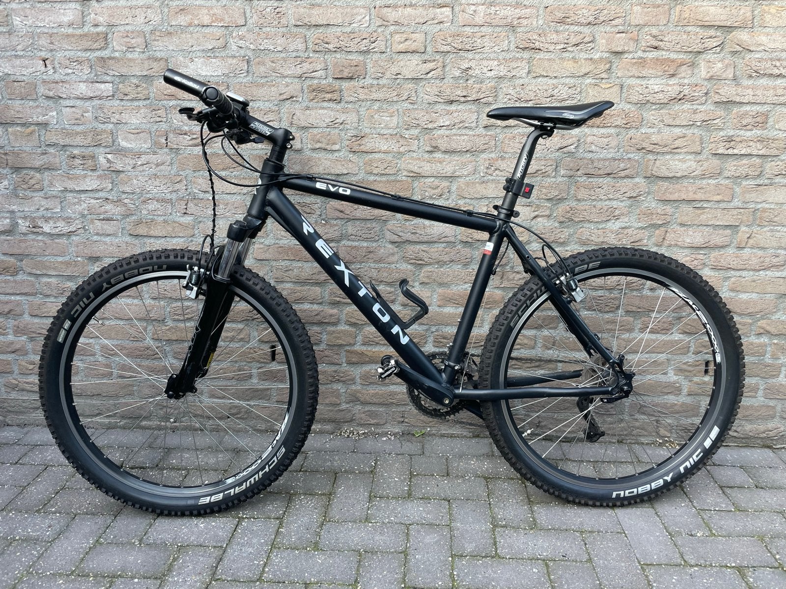 Exton Evo Mountainbike - Zwart, Goede Staat, Gebruikt, Velgrem, Meer dan 20 versnellingen, 53 tot 57 cm