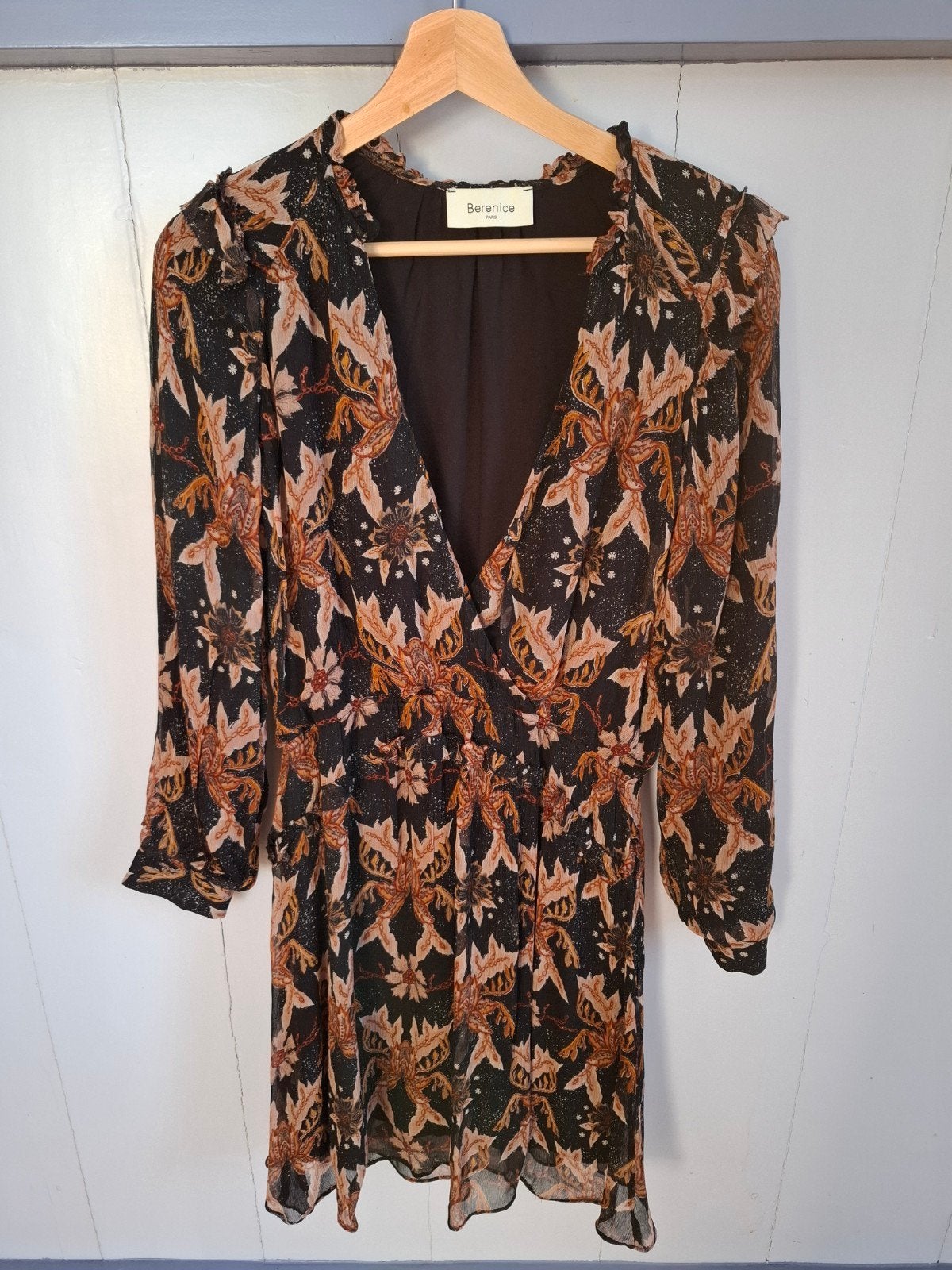 Bruin/Zwarte "Berenice" dames jurk. Mt.40/L, Kleding | Dames, Berenice, Bruin, Maat 42/44 (L), Ophalen of Verzenden