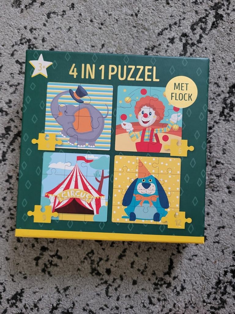 4-in-1 Puzzel voor Kinderen 3+ - Circus Thema, Ophalen of Verzenden