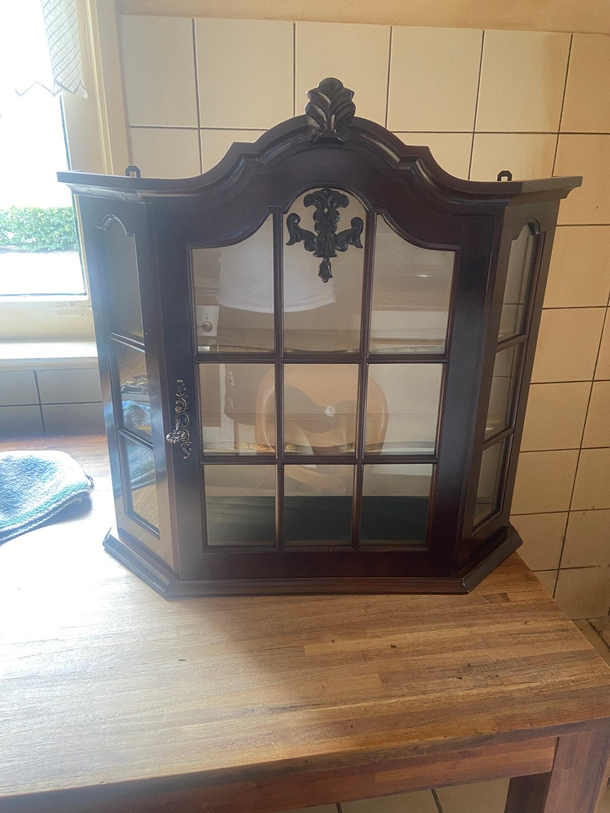 Vitrinekastje, Huis en Inrichting, Kasten | Vitrinekasten, Ophalen, Gebruikt, 50 tot 100 cm, Minder dan 100 cm