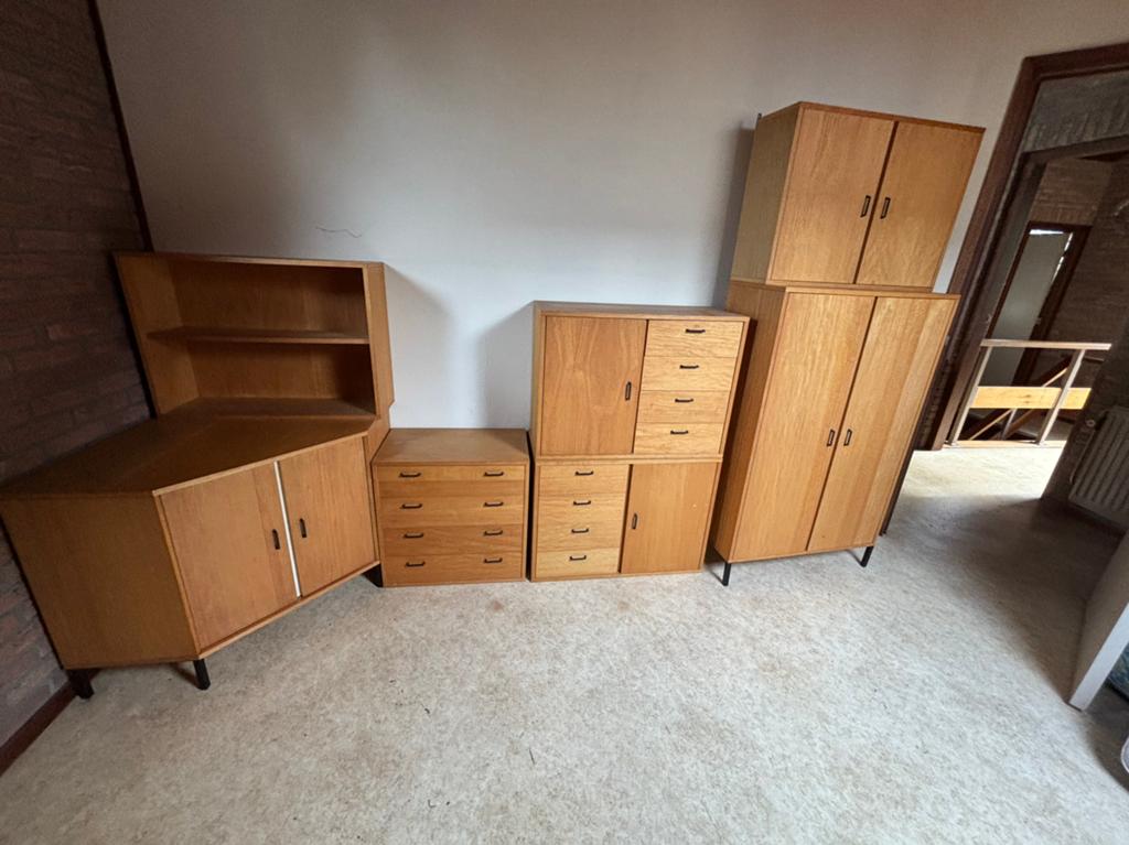 Vintage Simpla Lux hoekkast ladekast wandkast kasten, Huis en Inrichting, Kasten | Wandmeubels, Ophalen, Gebruikt, ., Vintage retro Simpla Lux 60s design