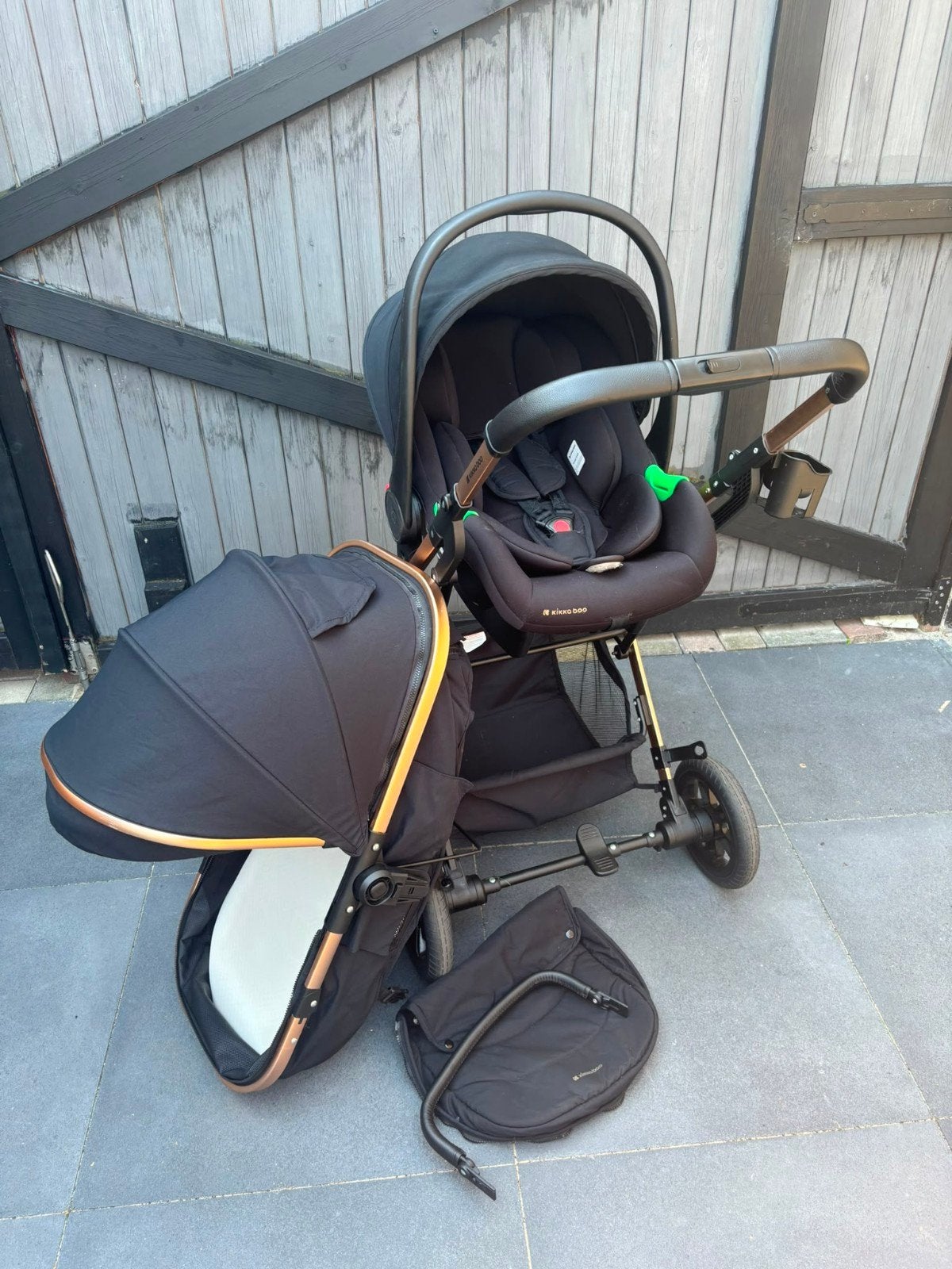3 in 1 kinderwagen zwart rose goud, Ophalen, Zo goed als nieuw, Overige merken, Verstelbare rugleuning