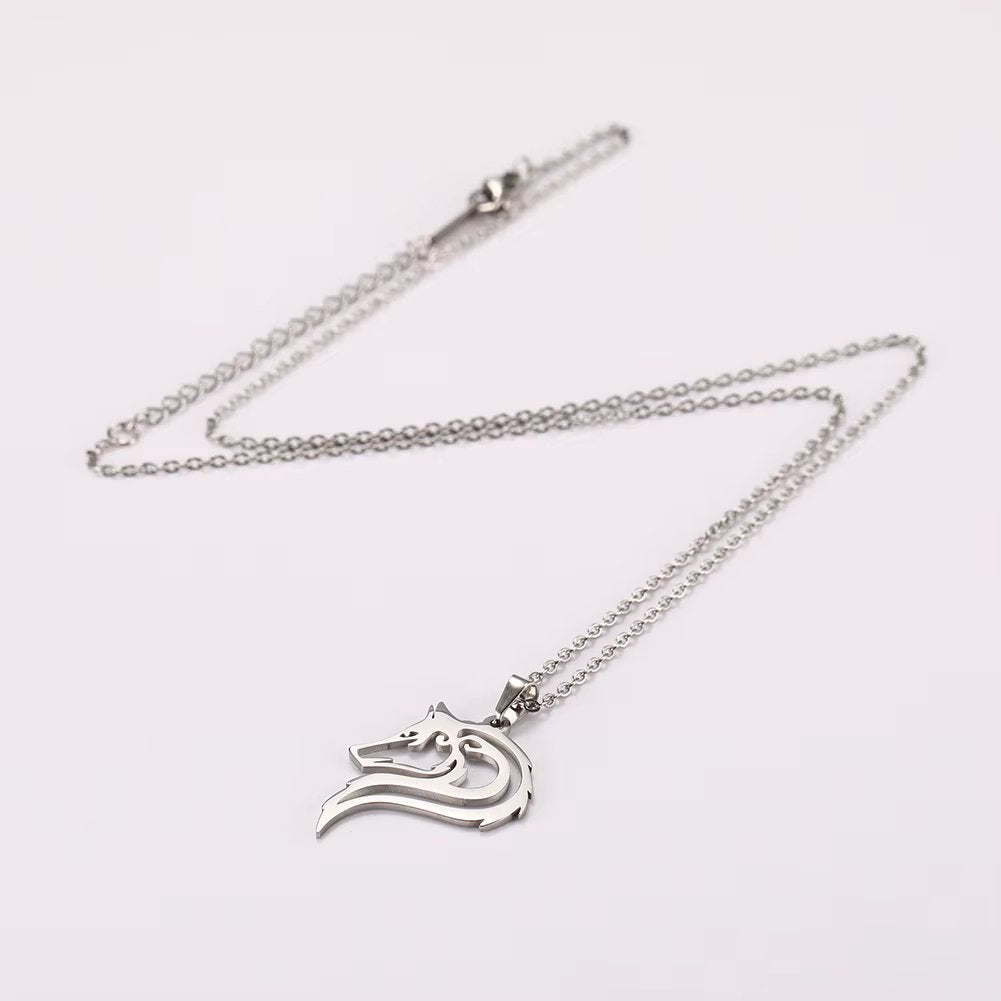 Zilverkleurige Wolven Ketting / Wolf Sieraad, Verzenden, Nieuw, Zilver, Overige materialen