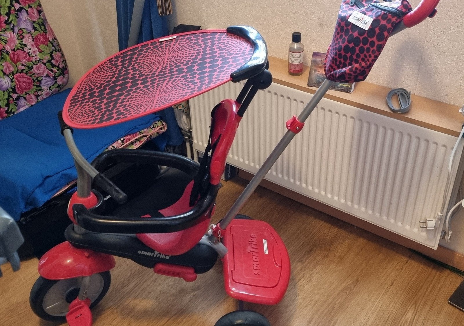 Smartrike driewieler duwstang met zonnescherm en tas nieuw, Ophalen, Nieuw, Duwstang