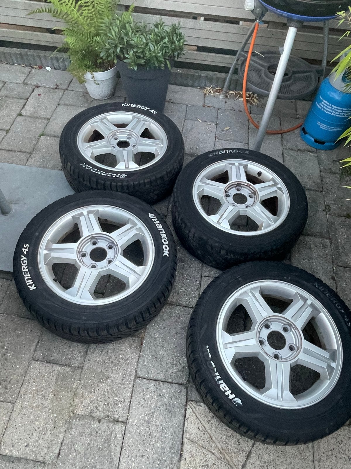 Hyundai Coupe GK Velgen met Hankook Kinergy 4S banden, Ophalen of Verzenden, Gebruikt