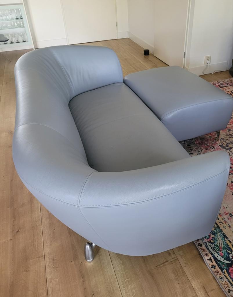 Z.G.A.N Leolux Pupilla  met Poef, Huis en Inrichting, Ophalen, 150 tot 200 cm, Tweepersoons, Leer