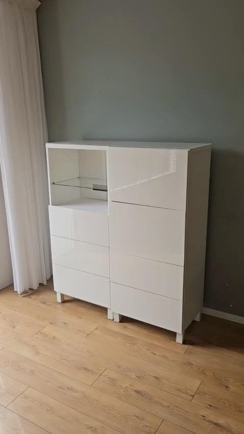 Witte kasten met lades - € 15 per stuk (allebij voor €25), Gebruikt, Modern, functioneel, Minder dan 100 cm, 25 tot 50 cm