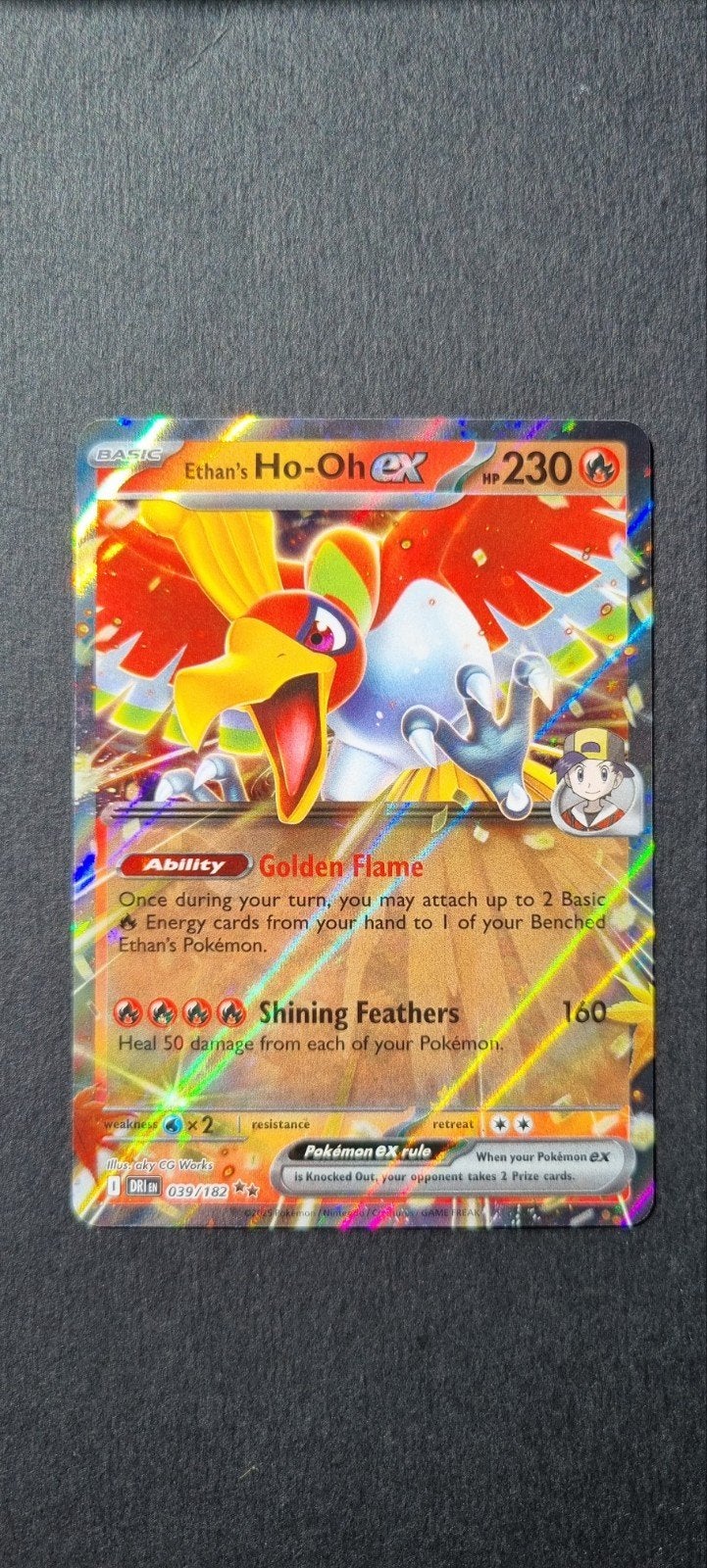 Ethan's Ho-Oh ex DRI 039, Ophalen of Verzenden, Zo goed als nieuw, Losse kaart, Foil