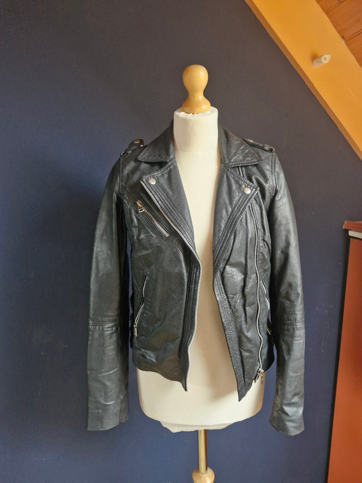 Goosecraft Leren Bikerjack Zwart - Maat M, Maat 38/40 (M), Goosecraft, Zwart, Ophalen of Verzenden