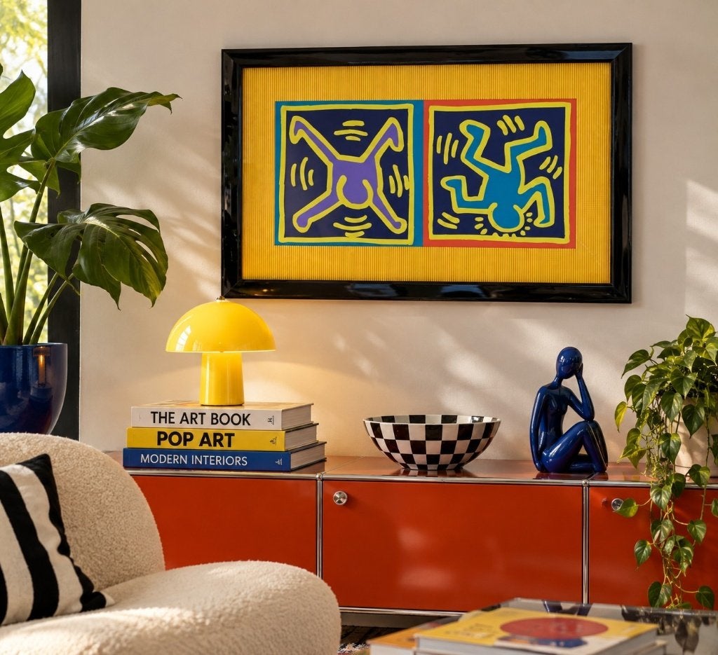 Pop-art kunstprint – kleurrijk – vintage uitstraling, Ophalen of Verzenden, Minder dan 50 cm, Schilderij