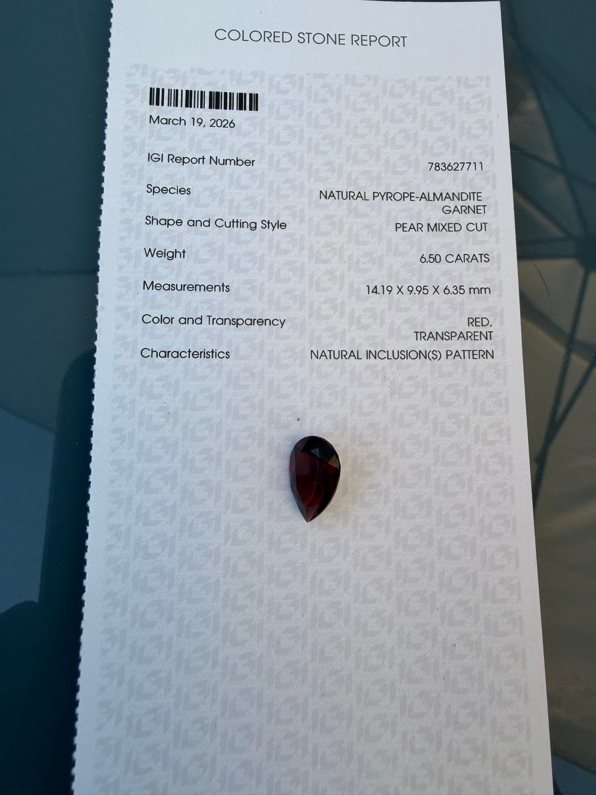 Natuurlijke Pyrope-Almandine Granaat - Peer Geslepen, Ophalen, Nieuw