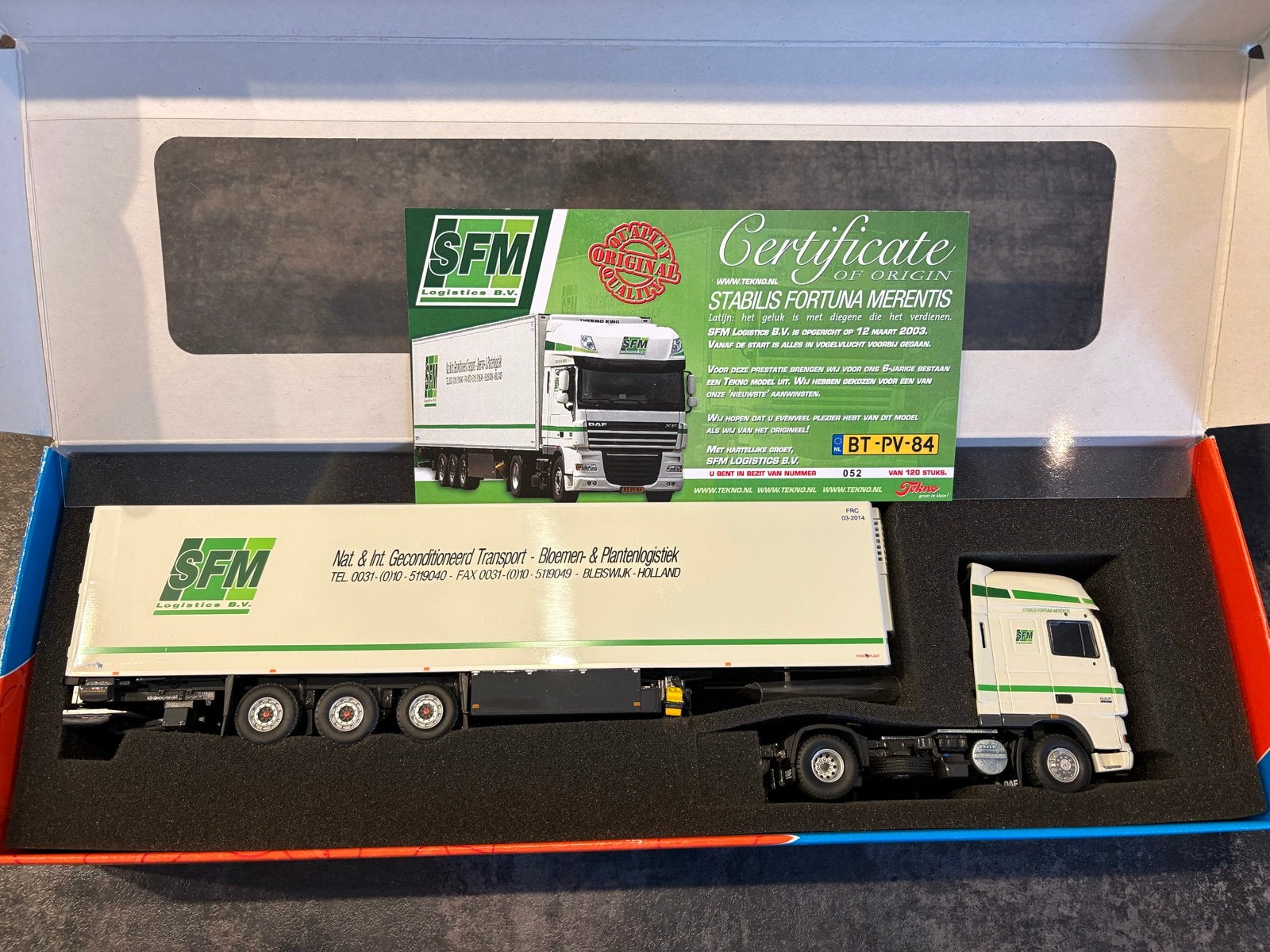 Tekno SFM Logistics DAF XF 105, Ophalen of Verzenden, Nieuw, Bus of Vrachtwagen, Tekno