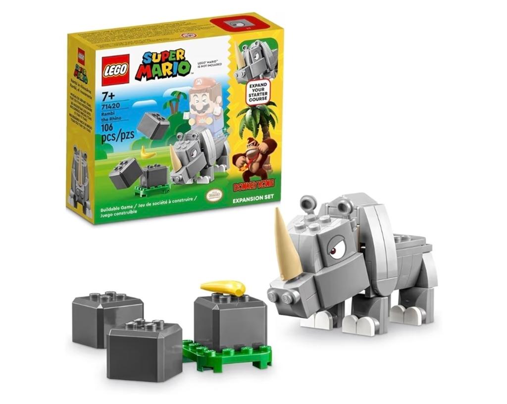 LEGO Super Mario Rambi de Neushoorn Uitbreidingsset 71420, Ophalen of Verzenden, Zo goed als nieuw, Overige merken