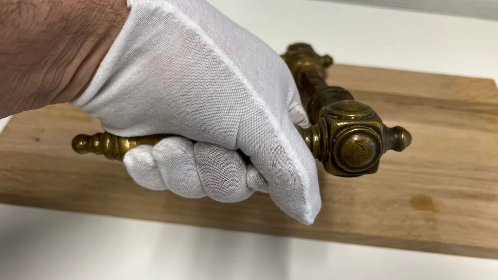Antieke Messing Deurklinken – Robuust Deurbeslag, Antiek en Kunst, Ophalen of Verzenden, Brons