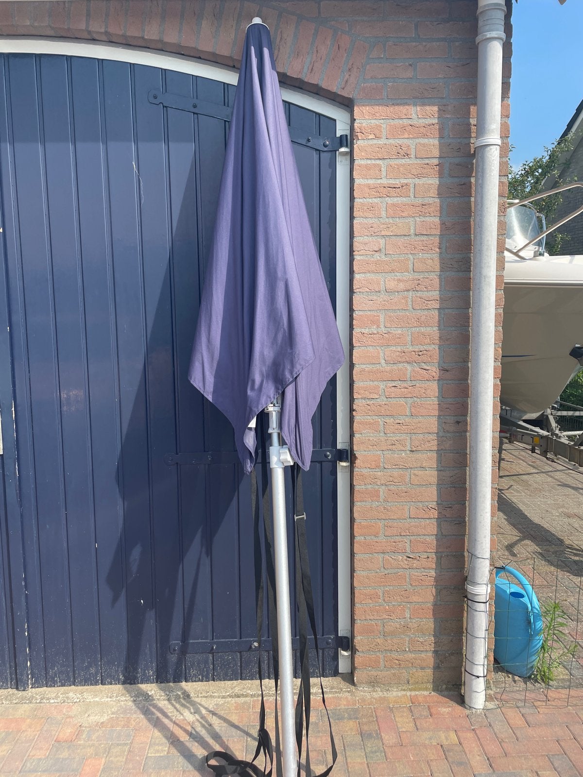 Parasol voor boot, balkon of tuin - windbestendig, Ophalen of Verzenden, Gebruikt, 1 tot 2 meter, Stokparasol