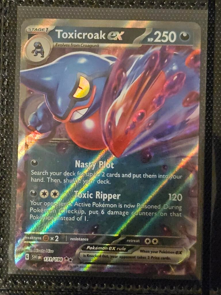 Pokemon Toxicroak ex 131/198 Scarlet & Violet Base Set, Ophalen of Verzenden, Zo goed als nieuw, Losse kaart, Foil