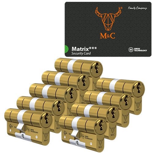 M&C Matrix messing cilinder 9x gelijksluitend SKG***, Niet ingevuld, Niet ingevuld, Niet ingevuld