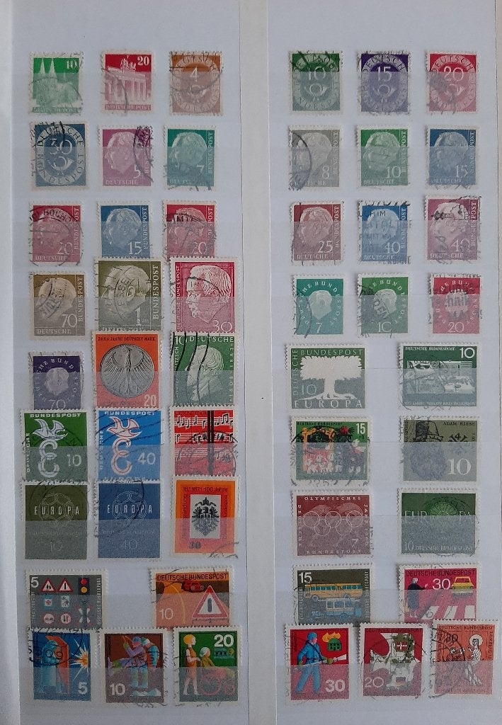 7 Kaarten Oude Klassieke Postzegels BRD Duitsland Nr. 7 Gest, Postzegels en Munten, Ophalen, BRD, Gestempeld