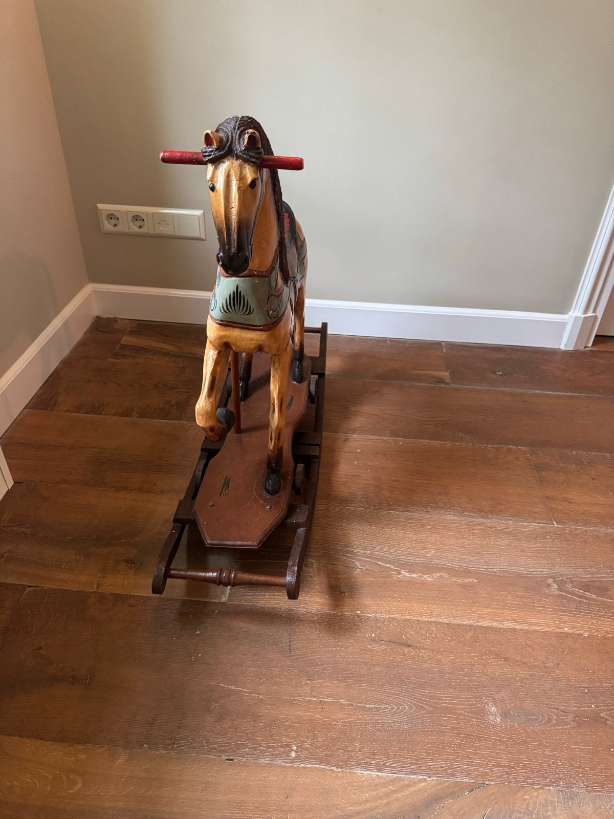Antiek Schommelpaardje - Handgeschilderd Houten Speelgoed, Antiek en Kunst, Ophalen of Verzenden