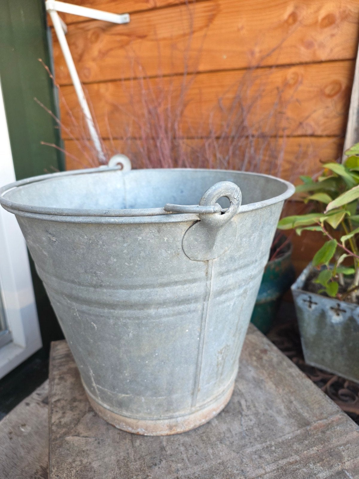 brocante zinken emmer, Ophalen of Verzenden, Kunststof