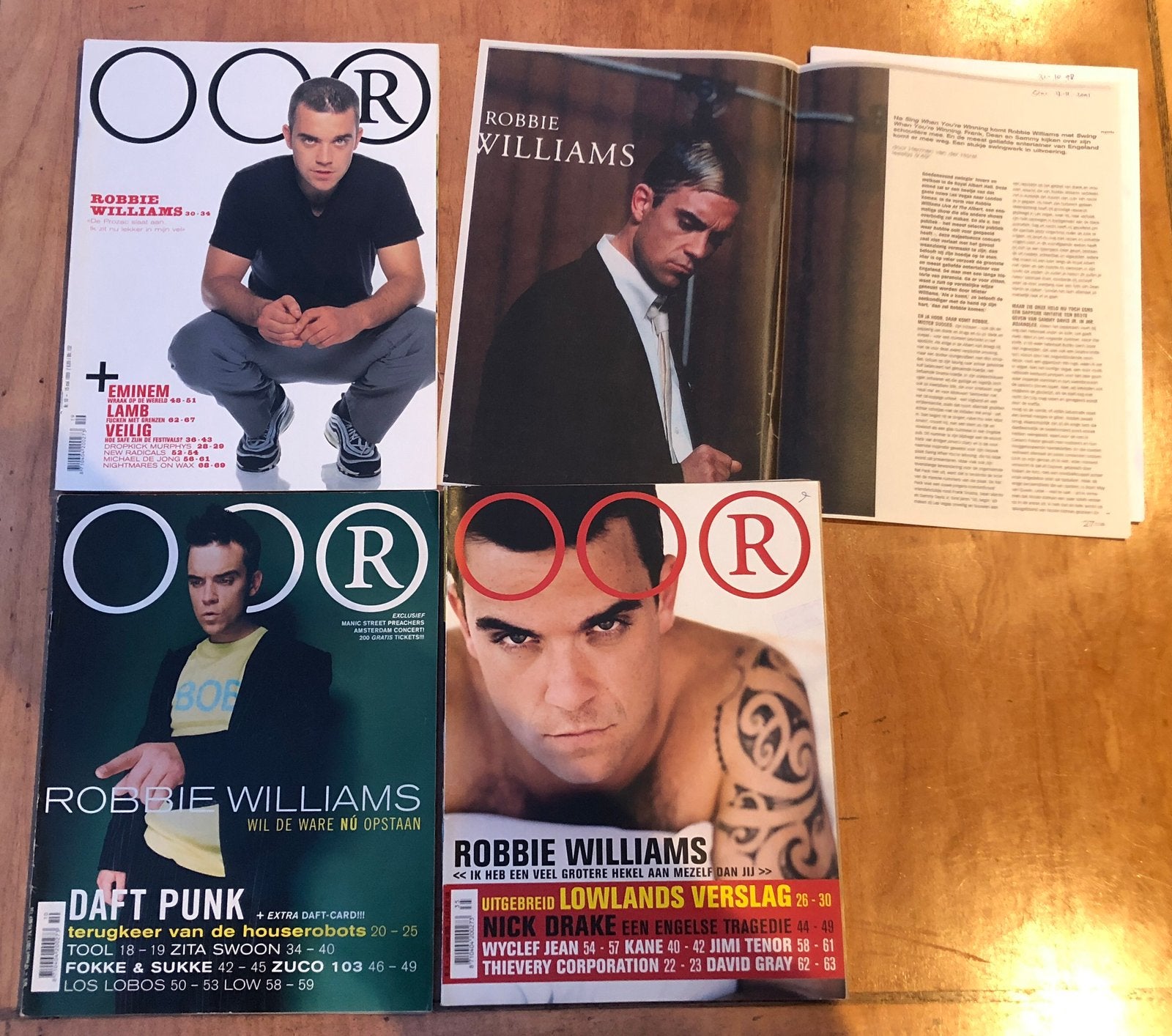 3 x Robbie Williams Oor 1999 + 2000 + 2001, Verzamelen, Ophalen of Verzenden, Zo goed als nieuw, Boek, Tijdschrift of Artikel