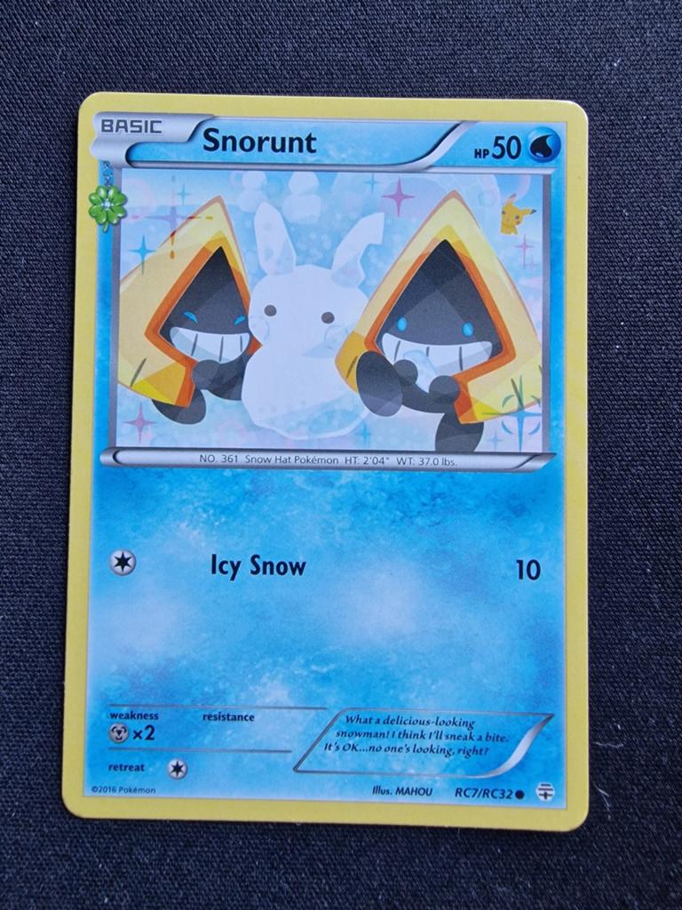 Pokemon Kaart Snorunt RC7/RC32, Ophalen of Verzenden, Zo goed als nieuw, Losse kaart