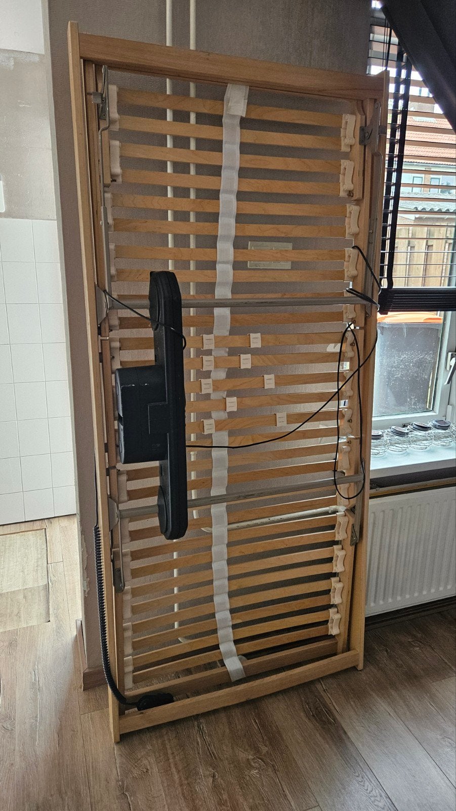 Elektrische lattenbodem 90x200, Ophalen, Verstelbaar, 90 cm, Eenpersoons