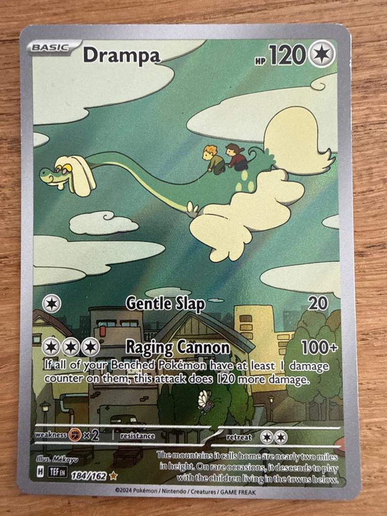 Drampa Pokémon Kaart 184/162 TEF EN - Zo goed als nieuw, Ophalen of Verzenden, Zo goed als nieuw, Losse kaart