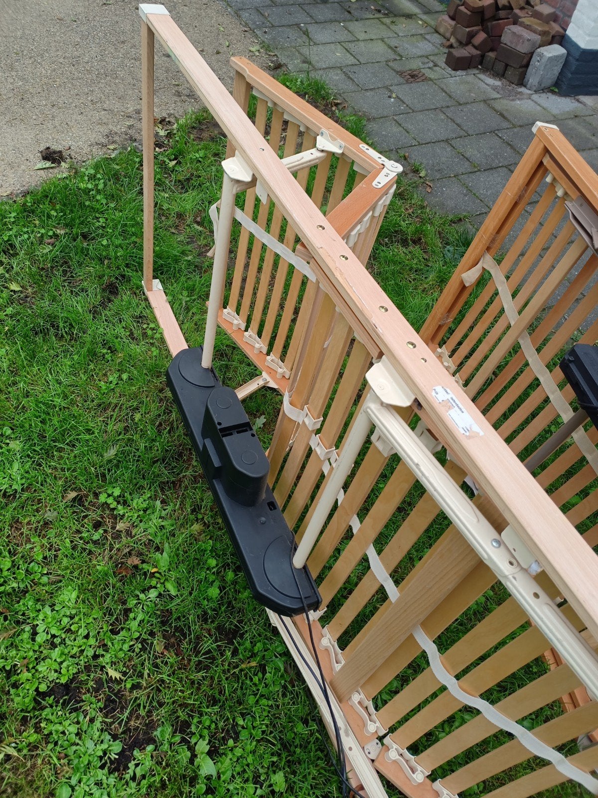 Elektrisch verstelbare lattenbodem, Ophalen, 90 cm, 200 cm, Hout