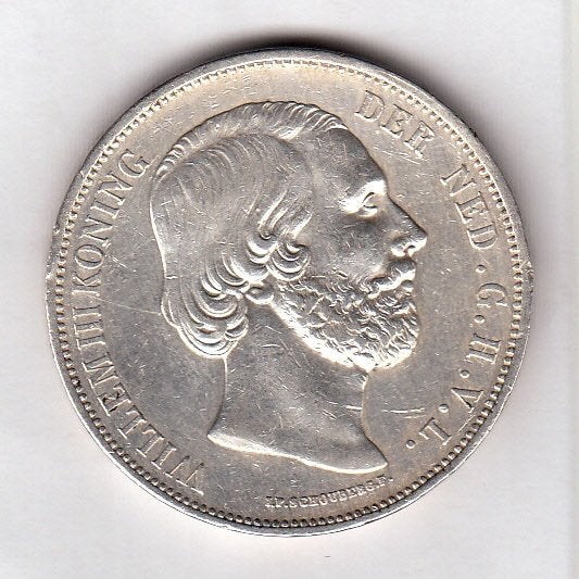 Willem III - 2 1/2 gulden 1867 - Sch.593, Postzegels en Munten, Munten | Nederland, Verzenden, Koning Willem III, 2½ gulden, Zilver