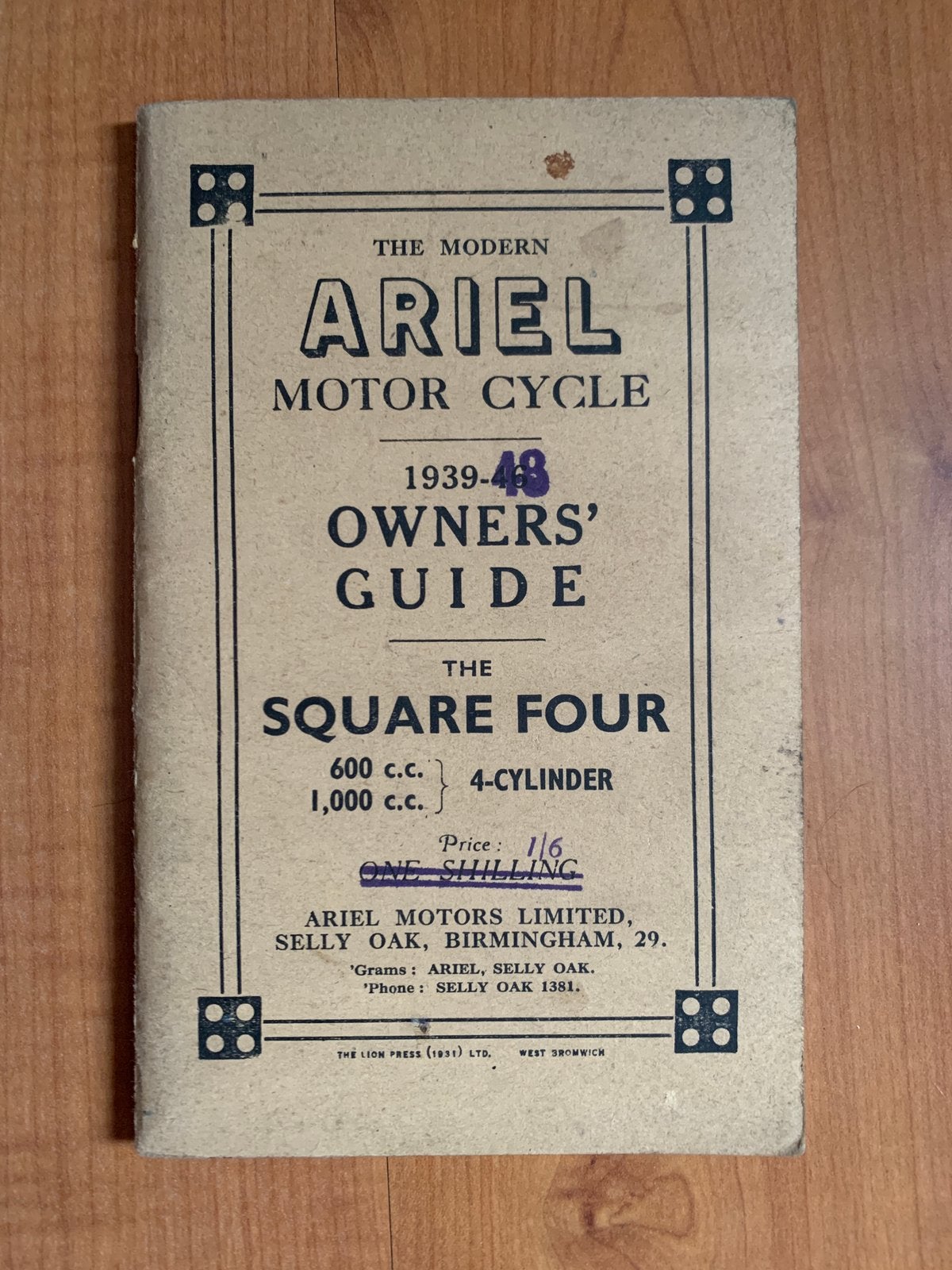 Ariel Square Four 1939–1948 owners guide manual, Ophalen of Verzenden, Gebruikt