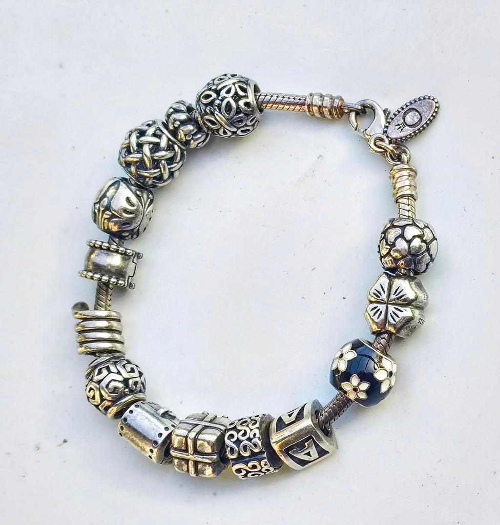 Pandora armband, Staal, Ophalen of Verzenden, Zo goed als nieuw, Grijs