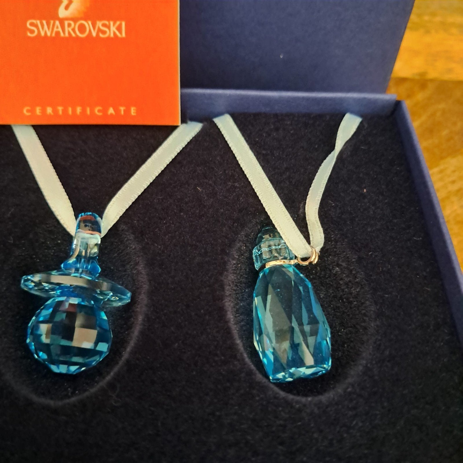 Swarovski Geboorte Set Jongen - Fopspeen & Flesje, Ophalen of Verzenden, Zo goed als nieuw