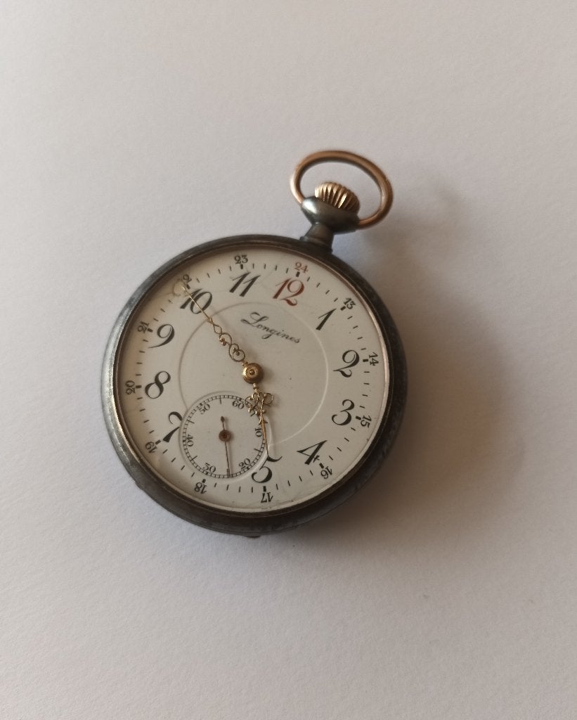 Longines zakhorloge 1912, Zakhorloge, Staal, Verzenden, 1900 tot 1930