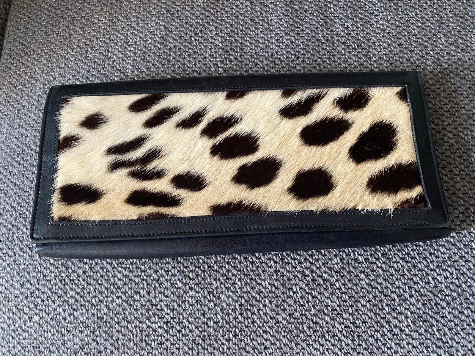 Mooie leren clutch, Ophalen of Verzenden, Zo goed als nieuw, Zwart, Handtas