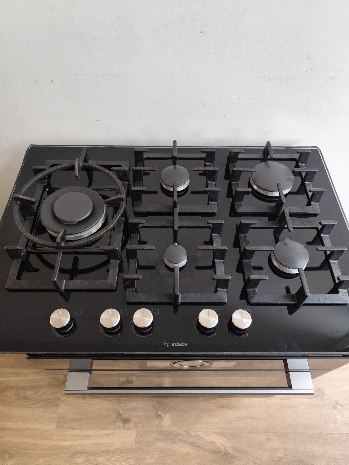 Bosch PPS816C91N Gasfornuis met 5 kookzones, Ophalen, Gebruikt, 60 cm of meer, Inbouw