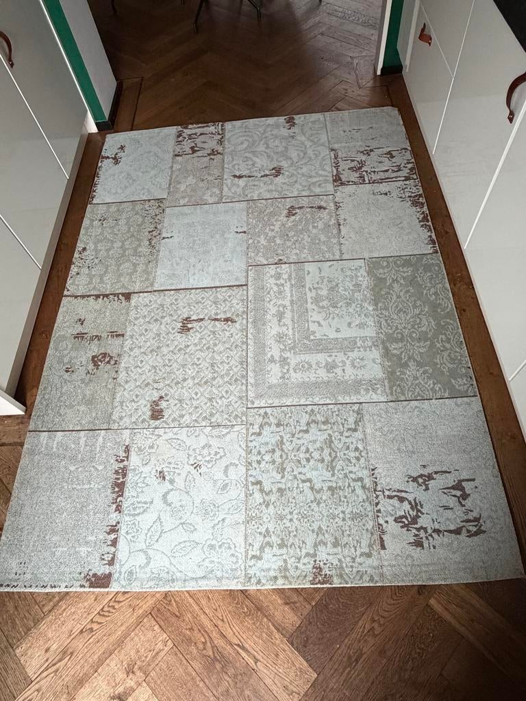 ByBoo Patchwork kleed 170x240 cm, Huis en Inrichting, Stoffering | Tapijten en Kleden, Ophalen, Gebruikt, Blauw, 150 tot 200 cm