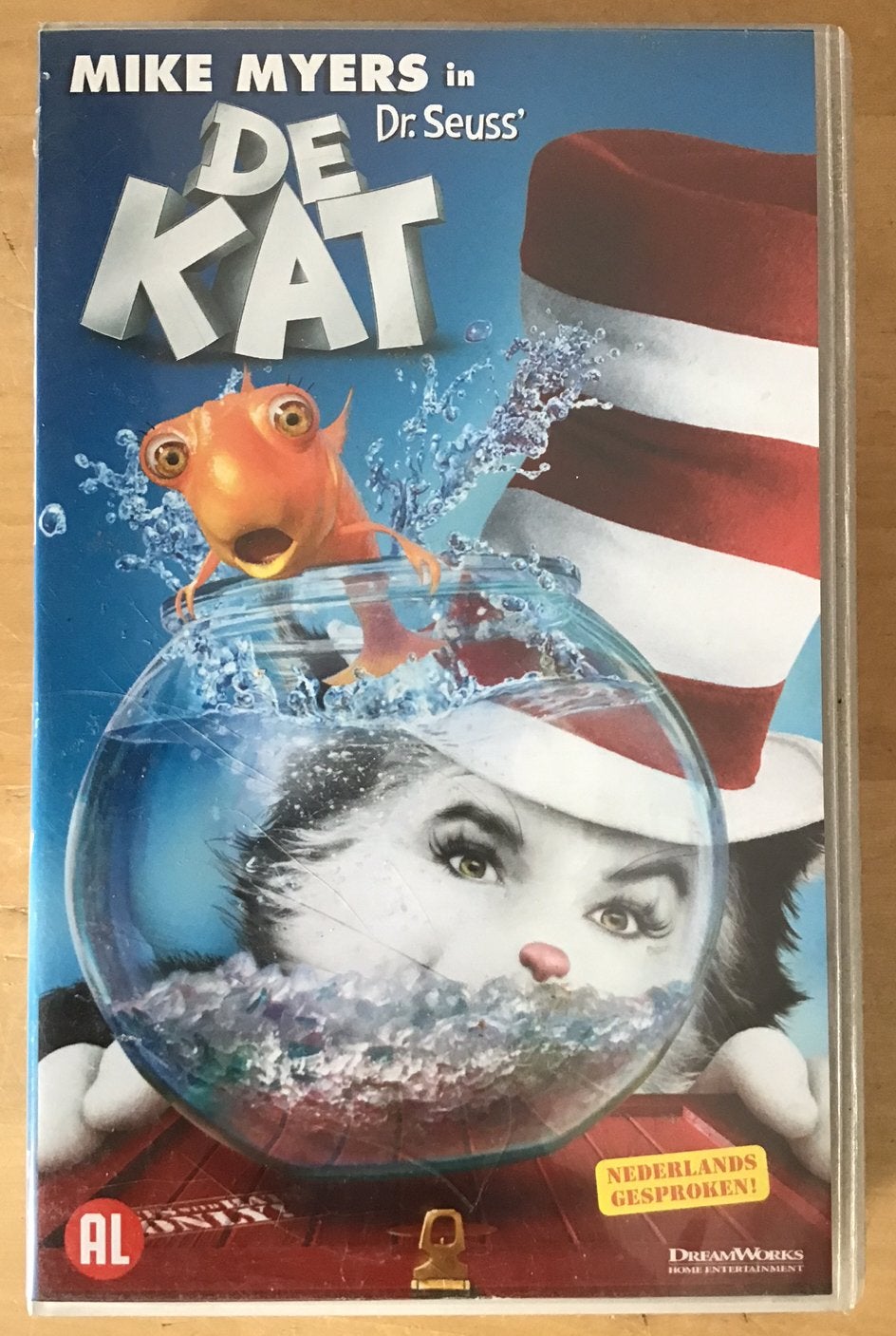 VHS videoband Dr. Seuss’ De Kat met de Hoed - ZGAN, Alle leeftijden, Ophalen of Verzenden, Zo goed als nieuw, Kinderprogramma of -film