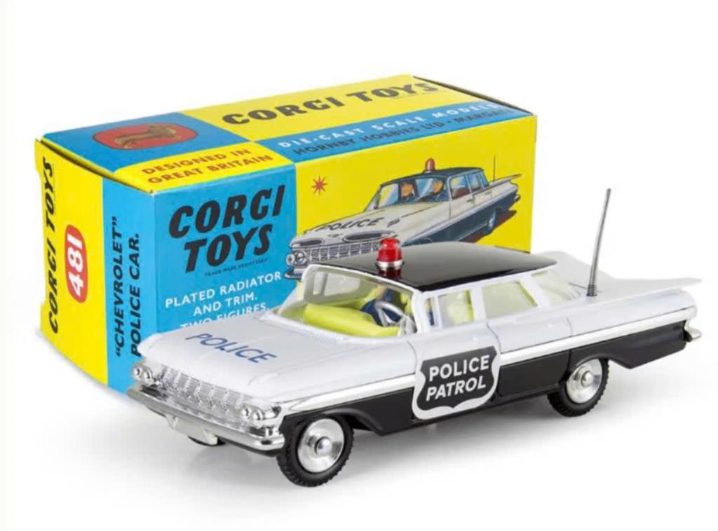 Chevrolet Police Car & 2 cops schaal 1/50 CORGI NEW ref. 481, Verzenden, Nieuw, Auto, Corgi