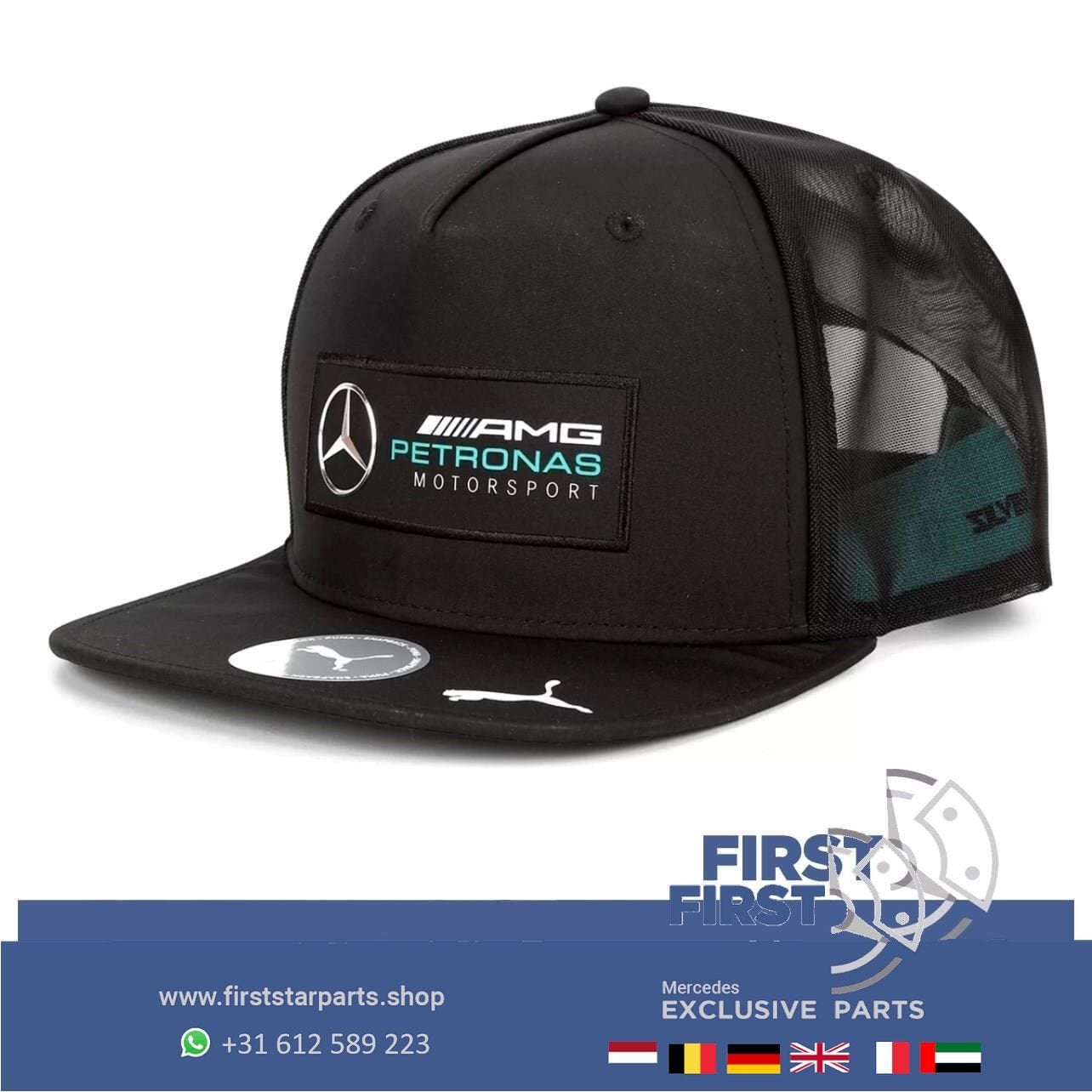 Mercedes Petronas Pet origineel Mercedes AMG CAP PUMA ZWART, Kleding | Heren, -, -, Ophalen of Verzenden, -