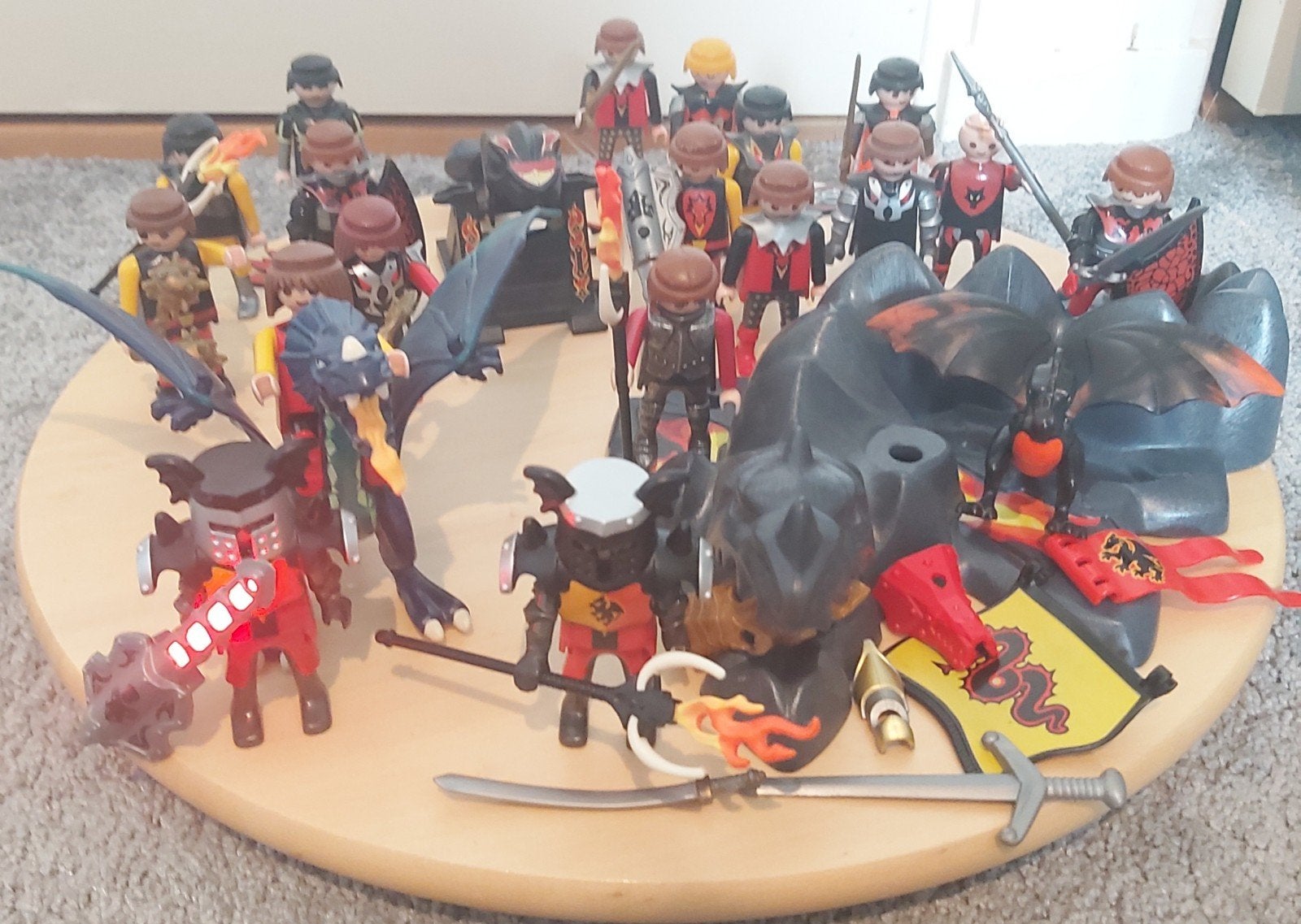 Playmobil ridders en draken met werkende katapult, Kinderen en Baby's, Speelgoed | Playmobil, Gebruikt, Complete set, Ophalen of Verzenden