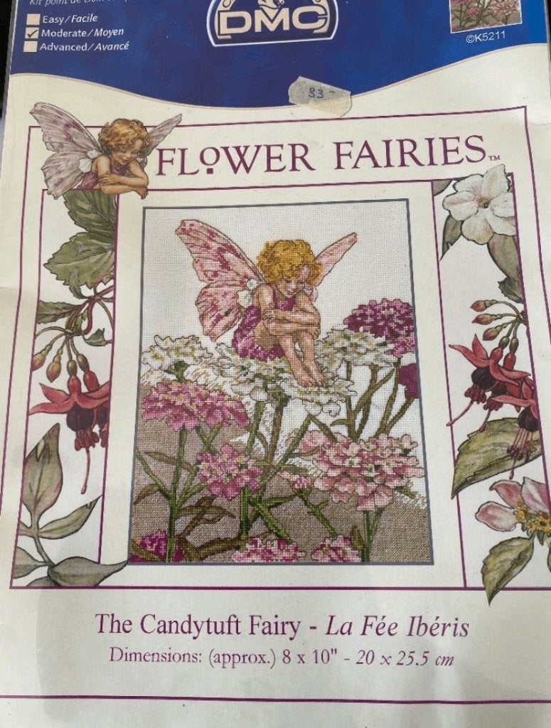 BORDUURPAKKET FLOWER FAIRIES THE CANDYTUFT FAIRY ZELDZAAM, Verzenden, Nieuw, Handborduren, Borduurpakket